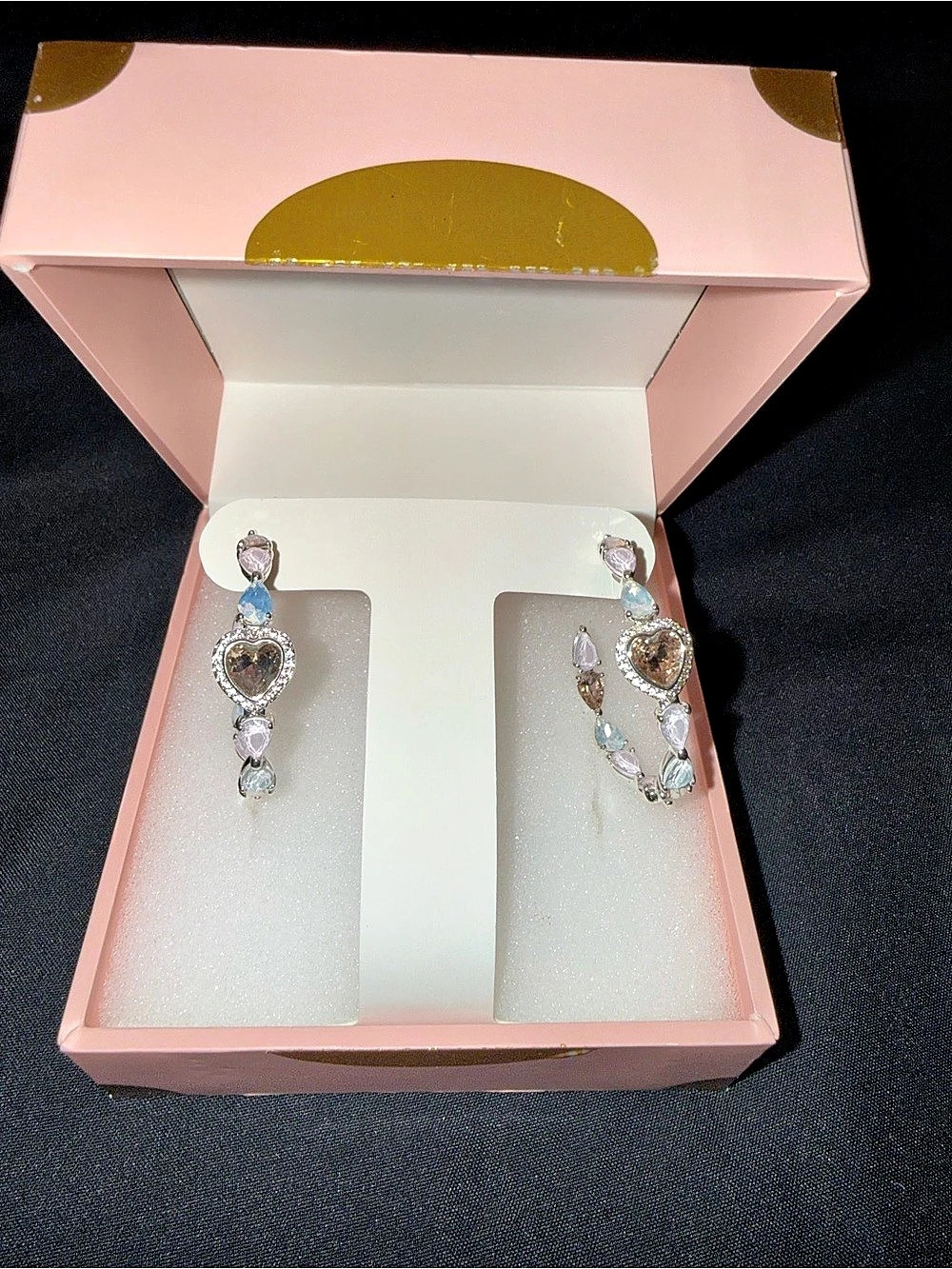 Bomb Party Fashioned To Fly Silver-Plated desert oasis heart earrings